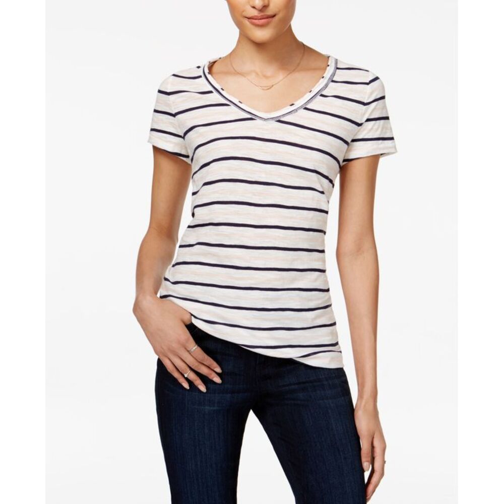 Maison Jules Cotton Striped Top
